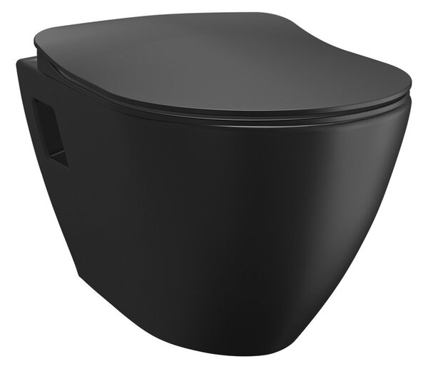 CREAVIT CRAVIT, vas WC suspendat PAULA, 35,5x50cm, negru mat, TP325-11KK00E-0000