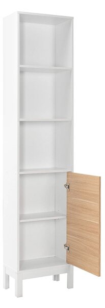 Biblioteca Adore London, 5 rafturi si usa, Alb, 45x202x26 cm