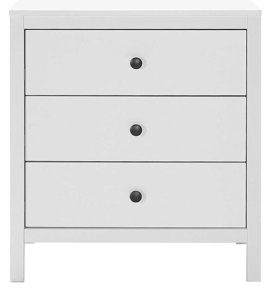 Comoda Adore Rustic, 3 sertare, Alb, 73x81x47 cm