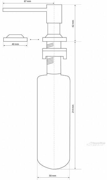 Gamma Quatro, dozator de detergent pentru chiuveta de bucatarie 400ml, gri patat, GMA-DOK-G