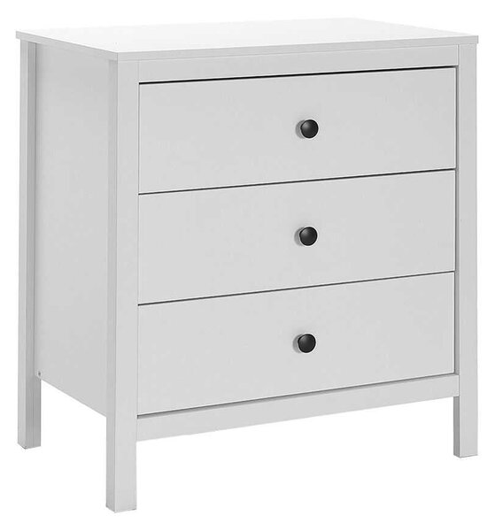 Comoda Adore Rustic, 3 sertare, Alb, 73x81x47 cm