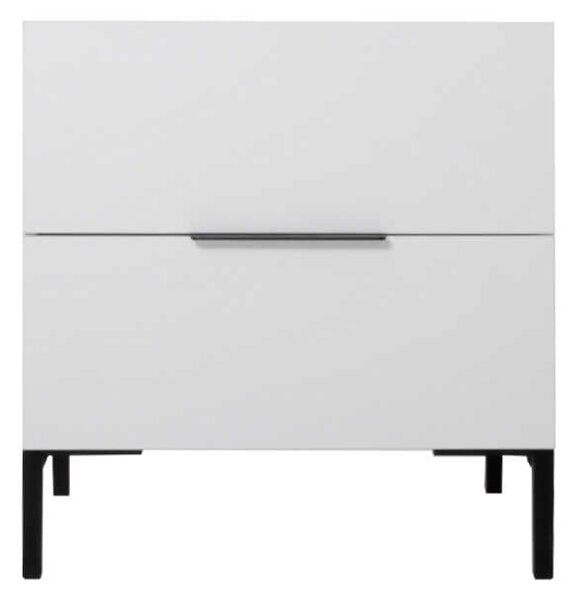 Noptiera Adore Oryana, 2 sertare, Alb - Nuc, 55x59x44 cm