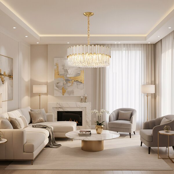 Lampă suspendată APP1747-8CP 60 cm Gold