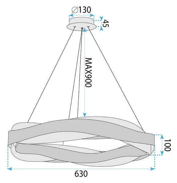 Lampă suspendată LED APP1802-CP Brush Gold