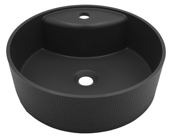 Laveo Cliff, lavoar blat granit 430x430x142 mm, negru, LAV-VGC1710T