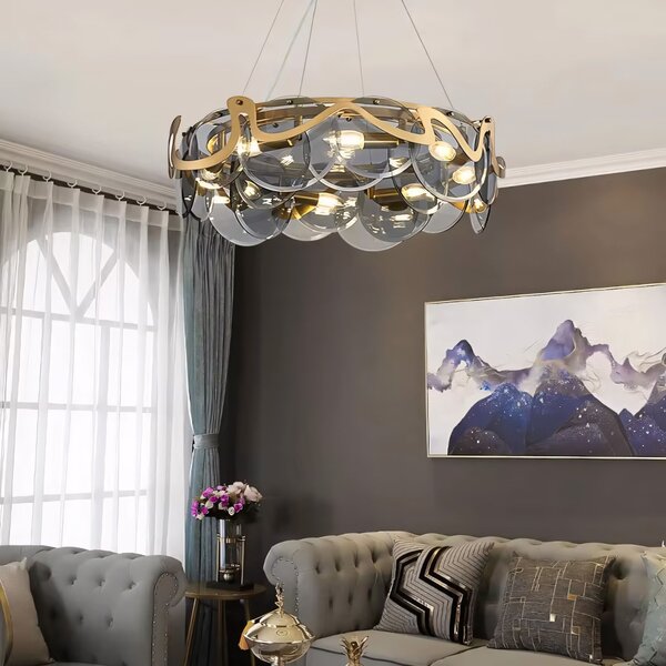 Lampă suspendată APP1545-8CP Brush Gold / Grey