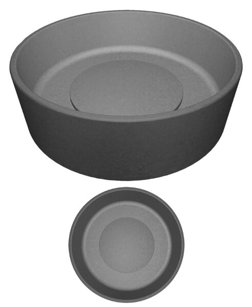 Laveo Perl, lavoar blat granit 360x360x115 mm, gri, LAV-VGP1510T