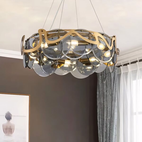 Lampă suspendată APP1545-8CP Brush Gold / Grey