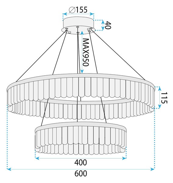 Lampă suspendată LED APP1750-CP Gold