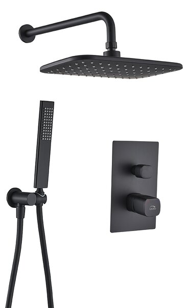 Laveo Tores, set de duș ascuns, negru mat, LAV-BVT_701P