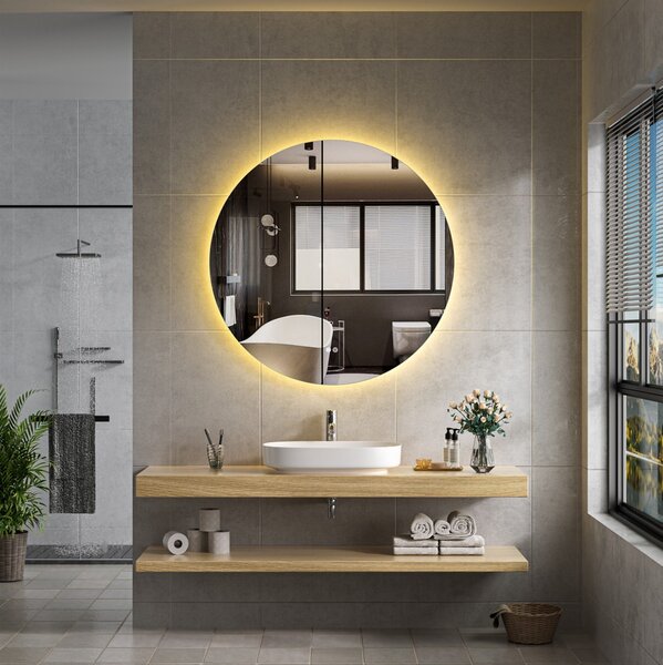 Erga Sofia, oglinda LED rotunda 100cm, 2415 lm, 3 culori deschise, ERG-V01-207-1010