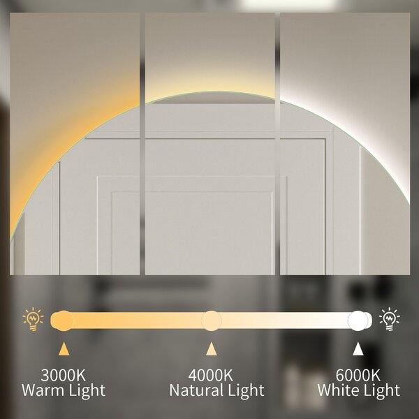 Erga Sofia, oglinda LED rotunda 100cm, 2415 lm, 3 culori deschise, ERG-V01-207-1010