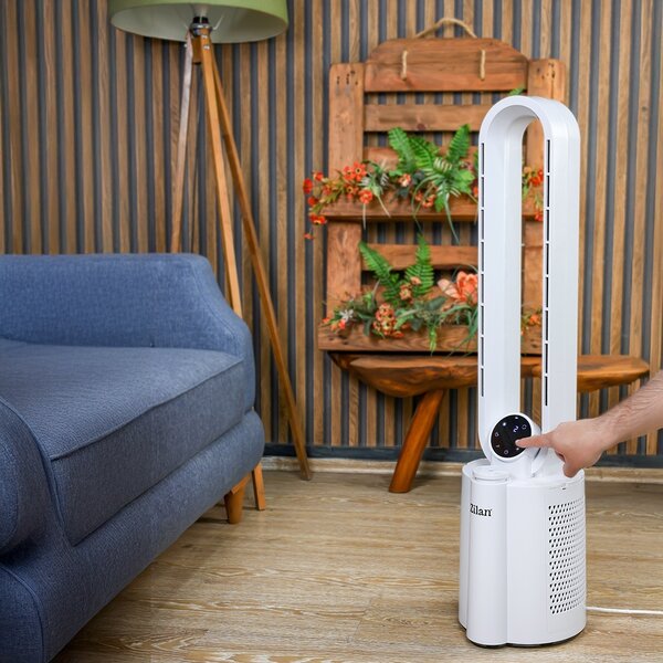 Ventilator turn fara palete ZILAN ZLN1117 - 40W, umidificare, ionizare, telecomanda