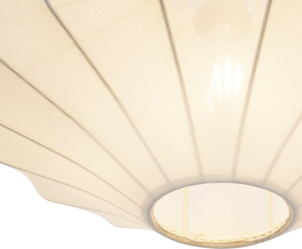 Lampă suspendată Japandi bej cu abajur din țesătură 50cm - Plu