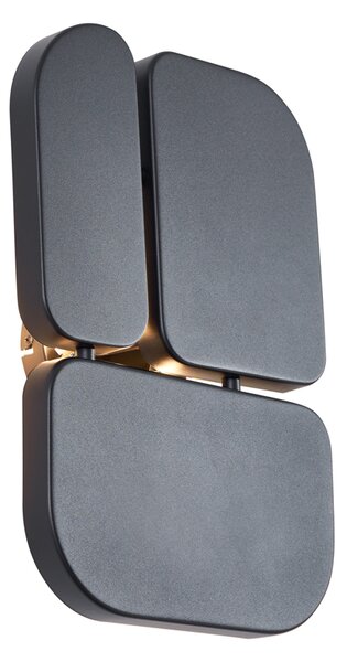 Lampă de perete de design neagră cu 3 lumini - Planes