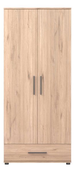Dulap Haine Adore Trendline cu 2 usi si sertar, Stejar, 80x187x52 cm