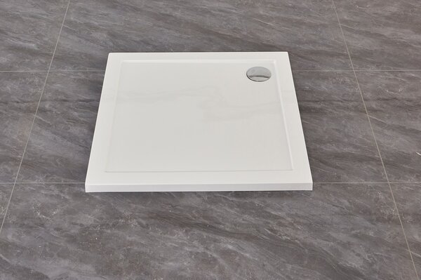 Erga Laos, cadă de duș pătrată 80x80x5cm, acril, alb lucios, ERG-V06-ACR-8080S-WH-CR