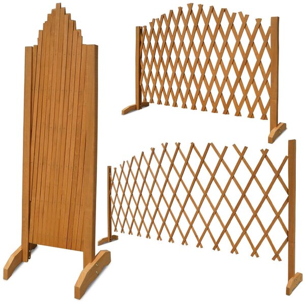 Grilaj din lemn ROSEMARY pentru flori, 200x107cm, maro natural Gardebruk