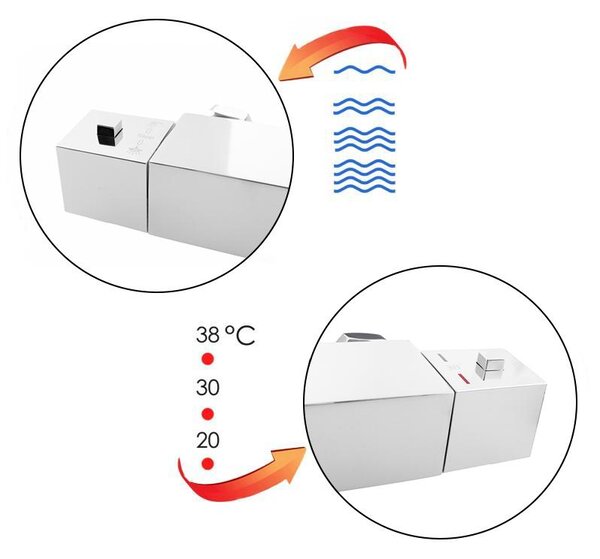 Erga Erga, baterie termostatică de duș de perete, crom, ERG-YKA-BW.GB-THERM-CHR