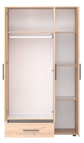 Dulap Haine Adore Trendline, 3 usi, 1 sertar, Alb - Stejar, 103x187x52 cm