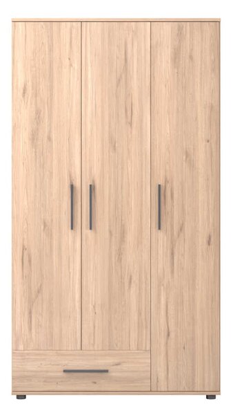 Dulap Haine Adore Trendline, 3 usi, 1 sertar, Alb - Stejar, 103x187x52 cm