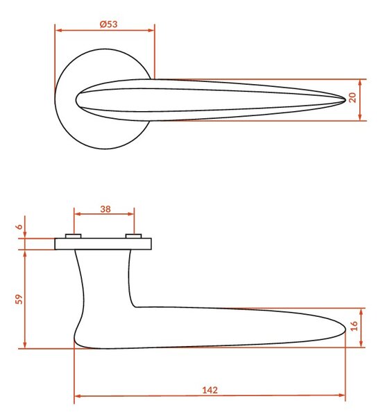 Mâner de ușă Kuchinox Formelia, negru mat, LAV-KFA_900A