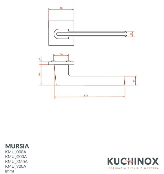 Kuchinox Mursia, maner usa, crom, LAV-KMU_000A