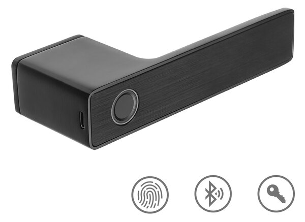 Mâner de ușă Kuchinox Tocco cu amprentă electronică sau cheie, negru, LAV-KCC_900D