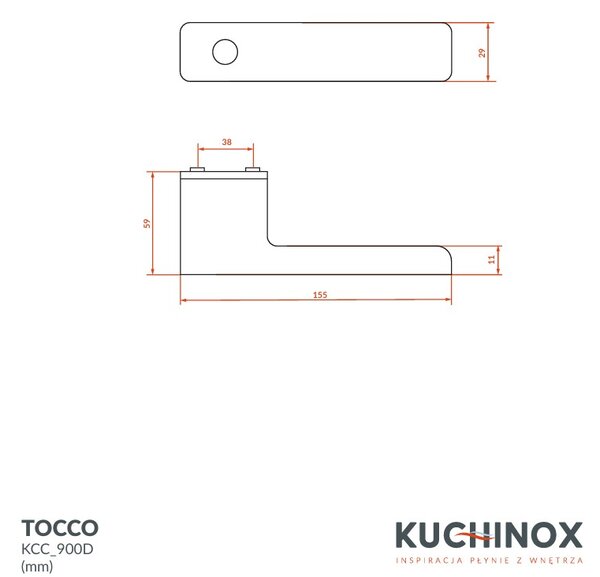 Mâner de ușă Kuchinox Tocco cu amprentă electronică sau cheie, negru, LAV-KCC_900D