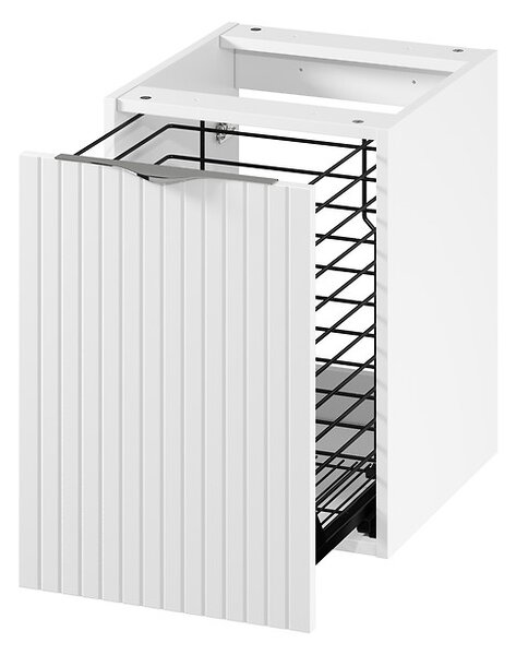 Cersanit Tirso, dulap suplimentar jos cu coș de rufe 400x446x551 mm, alb mat, S1017-029