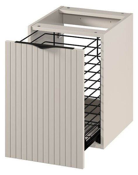 Cersanit Tirso, dulap suplimentar jos cu coș de rufe 400x446x551 mm, bej mat, S1017-030