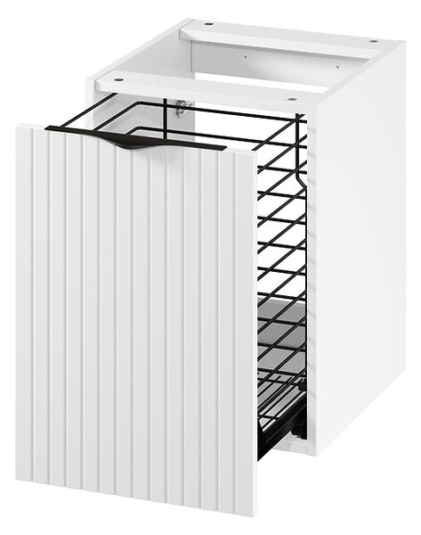 Cersanit Tirso, dulap suplimentar jos cu coș de rufe 400x446x551 mm, alb mat, S1017-029