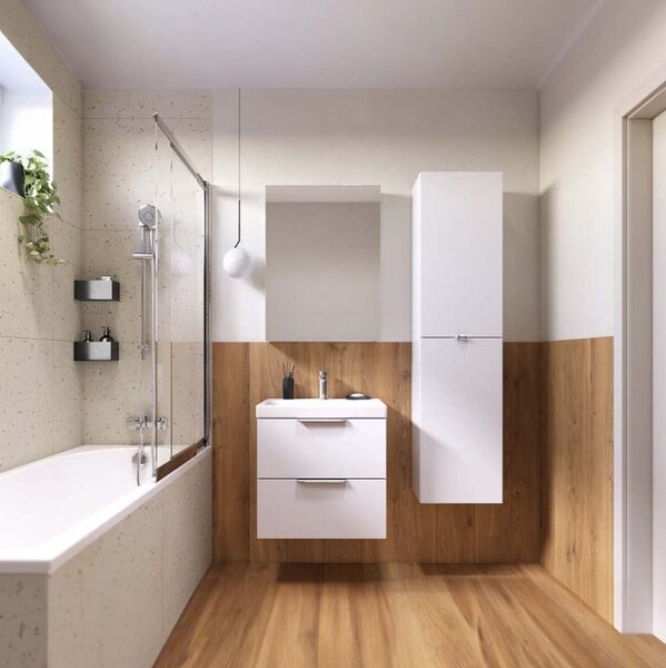Cersanit Malika, dulap înalt suspendat 400x300x1600 mm, alb lucios, S598-050-DSM