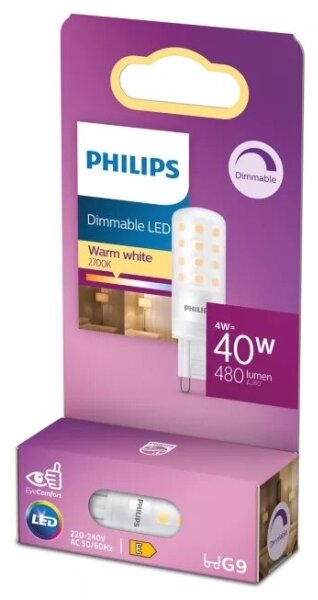 Bec LED dimabil Philips G9, 4W, 230V, 2700K