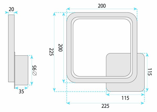 Aplică de perete LED LHJ122-W Neagră