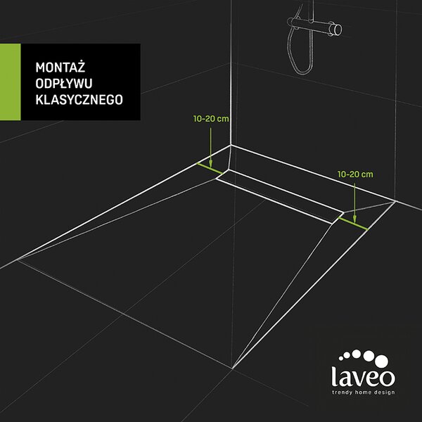 Laveo Basso, scurgere liniară cu grilă 50 cm, negru, LAV-COB_750D
