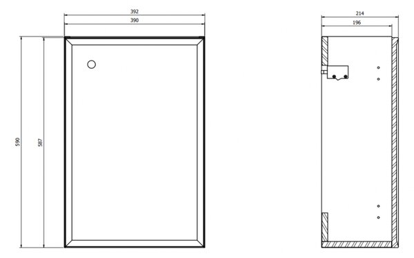 Cersanit Mille, mobilier WC suspendat sub lavoar 392x214x590 mm, alb mat, S1022-002