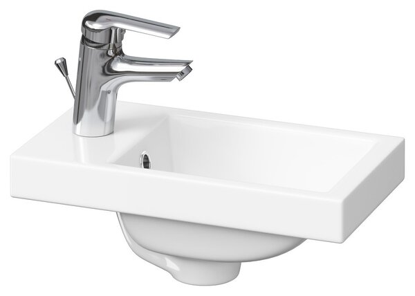 Cersanit Mille, mobilier WC suspendat 392x214x590 mm + lavoar ceramic Como, alb mat, S801-568