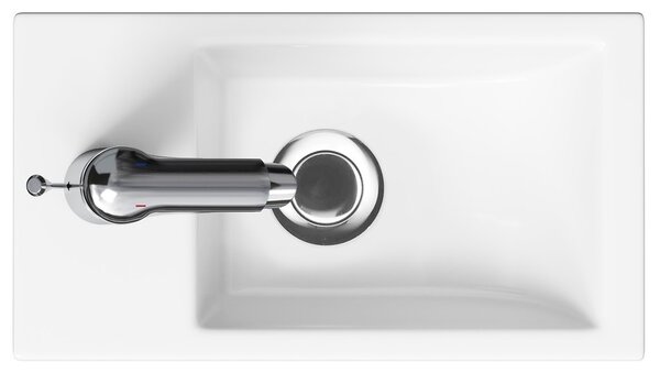 Cersanit Mille, mobilier WC suspendat 392x214x590 mm + lavoar ceramic Como, alb mat, S801-568