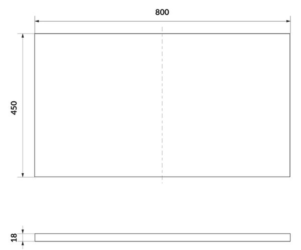 Cersanit Tirso, blat dulap baie 800x450x18 mm, alb mat, S1015-028