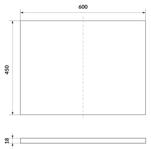 Cersanit Tirso, blat dulap baie 600x450x18 mm, bej mat, S1015-018