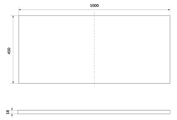 Cersanit Tirso, blat dulap baie 1000x450x18 mm, bej mat, S1015-022
