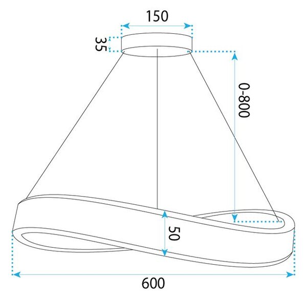 LAMPĂ DE TAVAN SUSPENDATĂ SWE066-CP 60cm GOLD