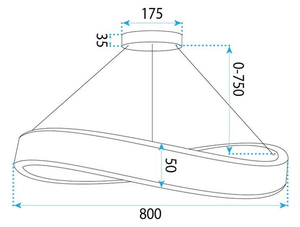 LAMPĂ DE TAVAN SUSPENDATĂ SWE068-CP 80cm GOLD