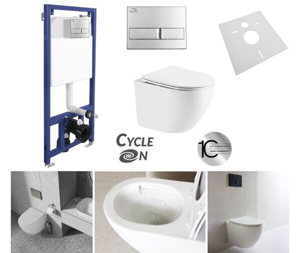 Laveo Laveo, set suspendat încastrat Akan + vas WC suspendat Desna cu capac WC duroplast, sistem Vortex, alb lucios, LAV-SETDESNACR