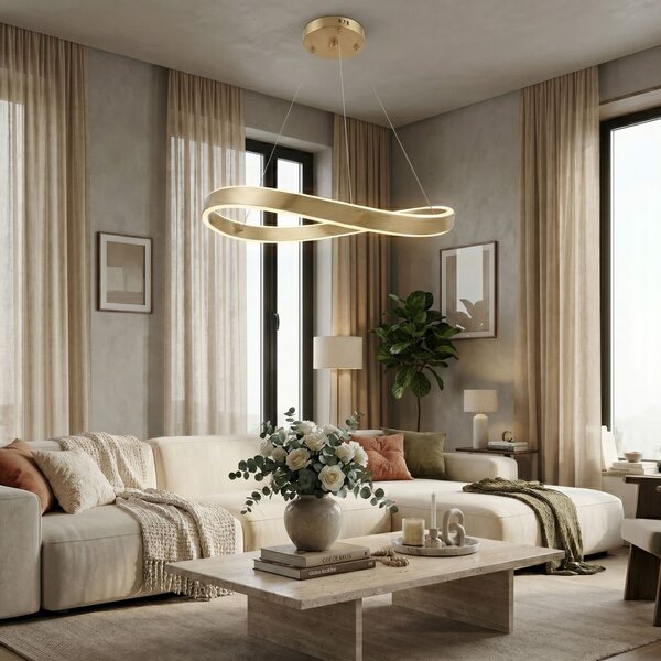 LAMPĂ DE TAVAN SUSPENDATĂ SWE069-CP 80cm BRUSH GOLD
