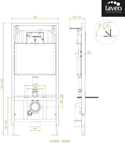 Laveo Laveo, set suspendat încastrat Akan + vas WC suspendat Desna cu capac WC duroplast, sistem Vortex flush, alb lucios, LAV-SETDESNAGD