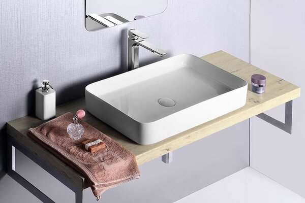 Sapho Sapho, lavoar blat din ceramica BLADE 65x40cm, alb, WH051