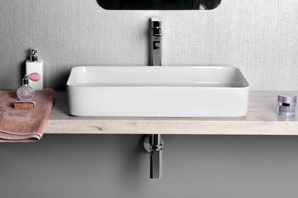 Sapho Sapho, lavoar blat din ceramica BLADE 65x40cm, alb, WH051