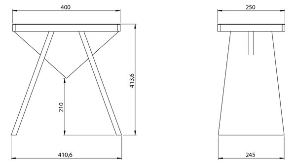 Sapho Sapho, Scaun ASTYLE 40x41x25cm, stejar masiv natural, AS410
